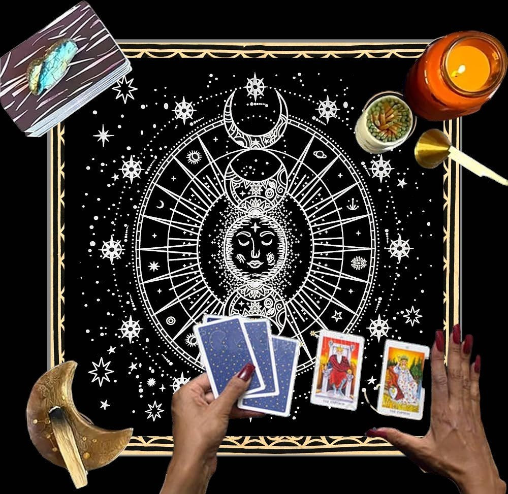 Altar Cloth, Wiccan Supplies, Spiritual Tarot Cloth Astrology Tarot Wall Decor, Sacred Cloth