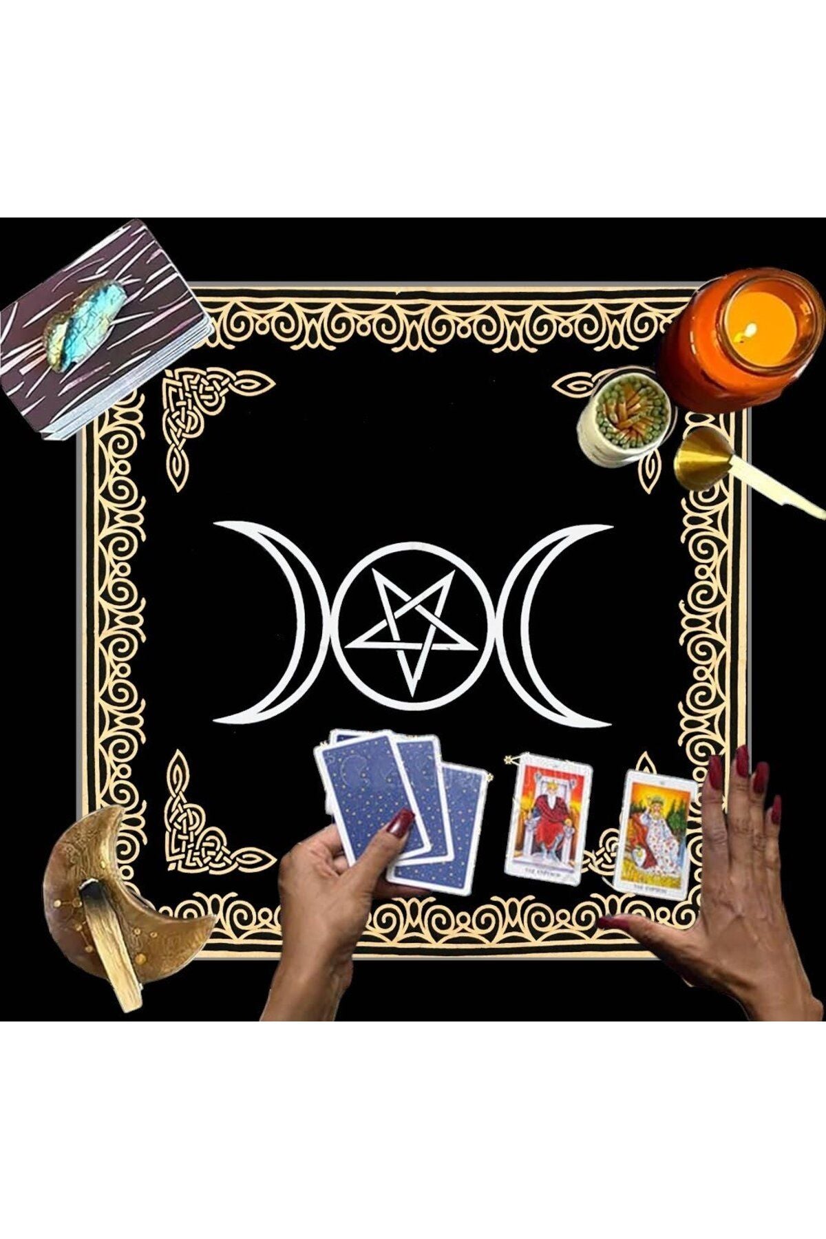 Altar Cloth, Wiccan Supplies, Spiritual Tarot Cloth Astrology Tarot Wall Decor, Sacred Cloth