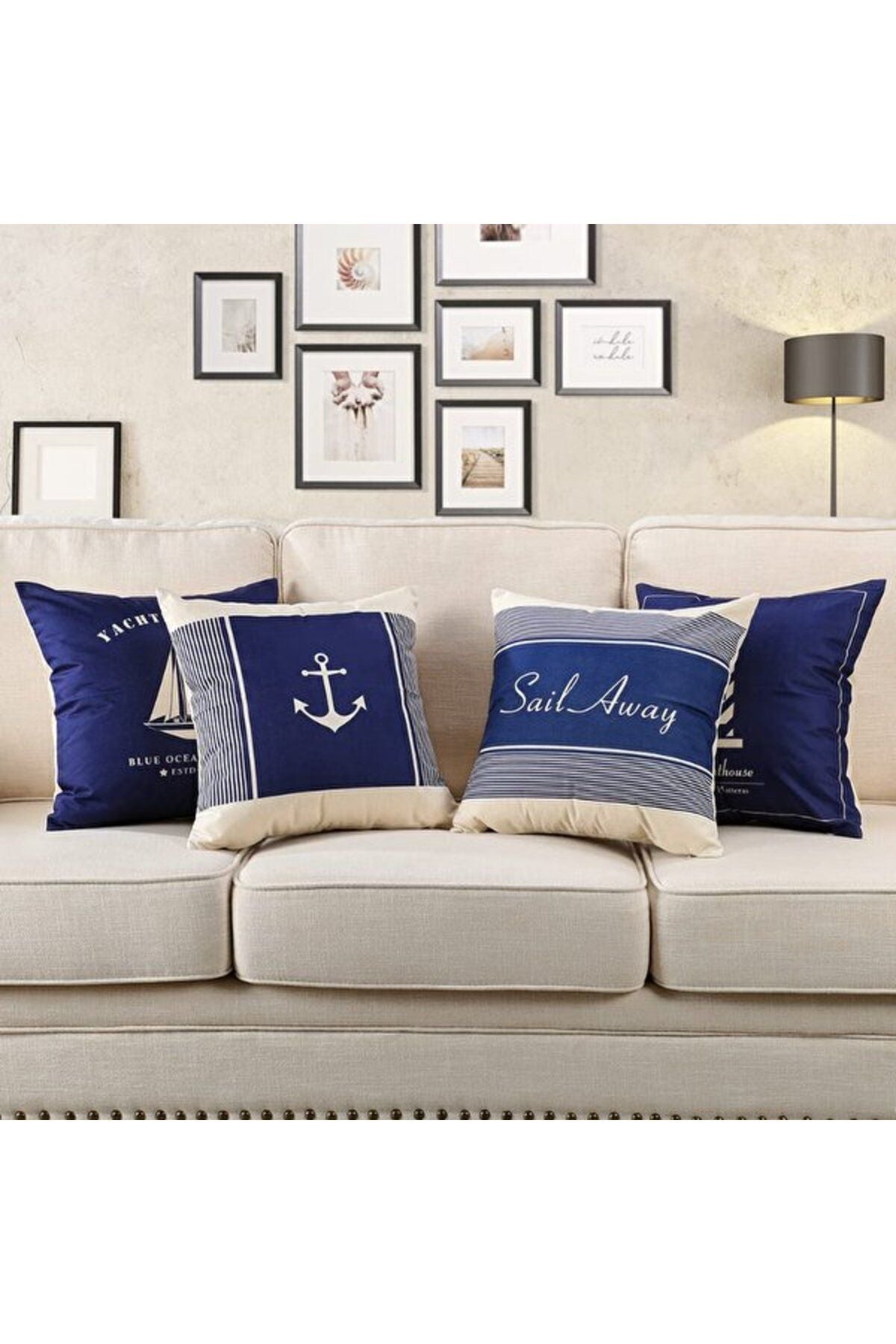 4 Piece Sail Marine Set Cushion Cover Set