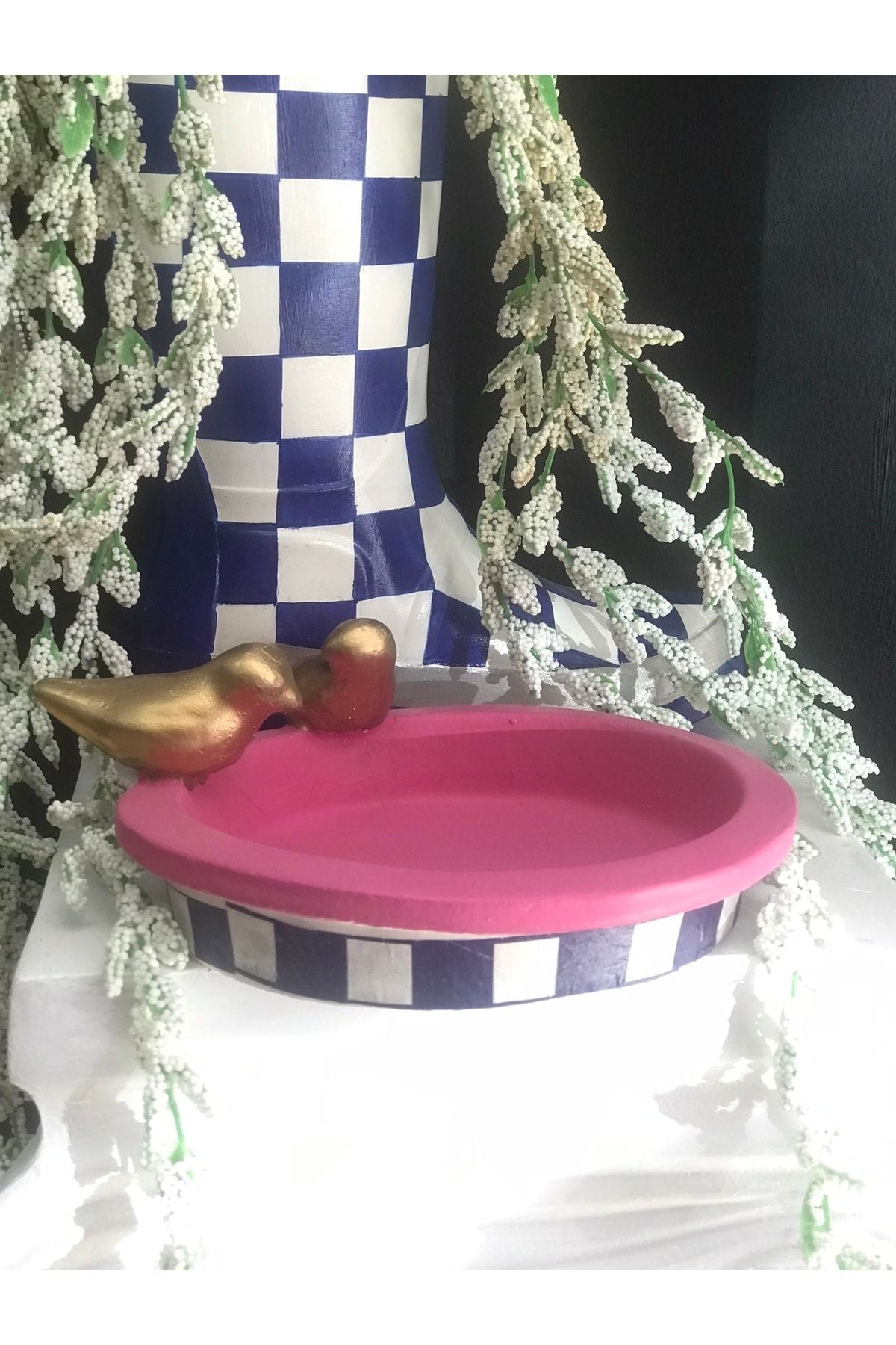 Kuş Detaylı Naturel Tabak