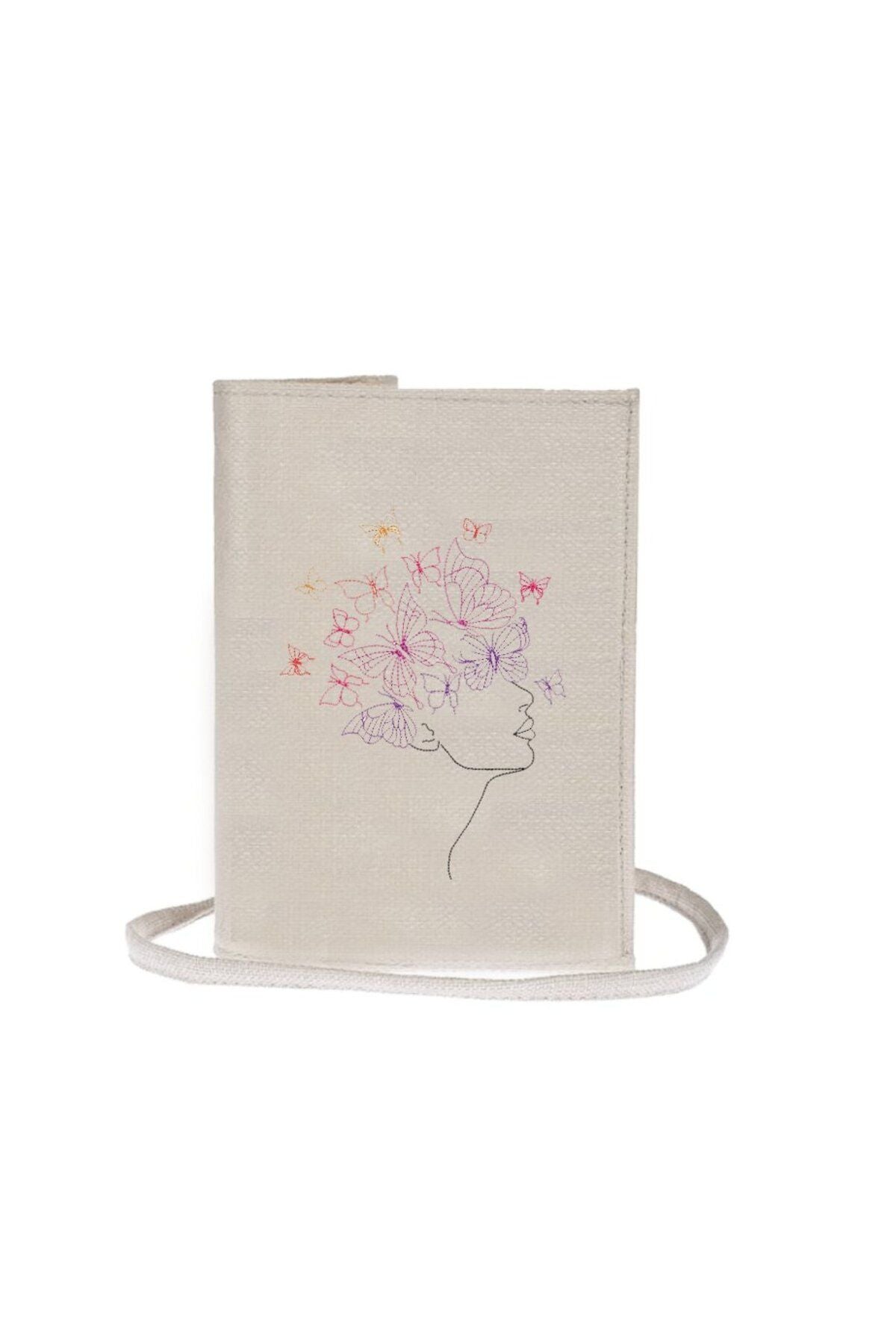 Butterfly Women Embroidered Book - Tablet - Ebook Bag / Case