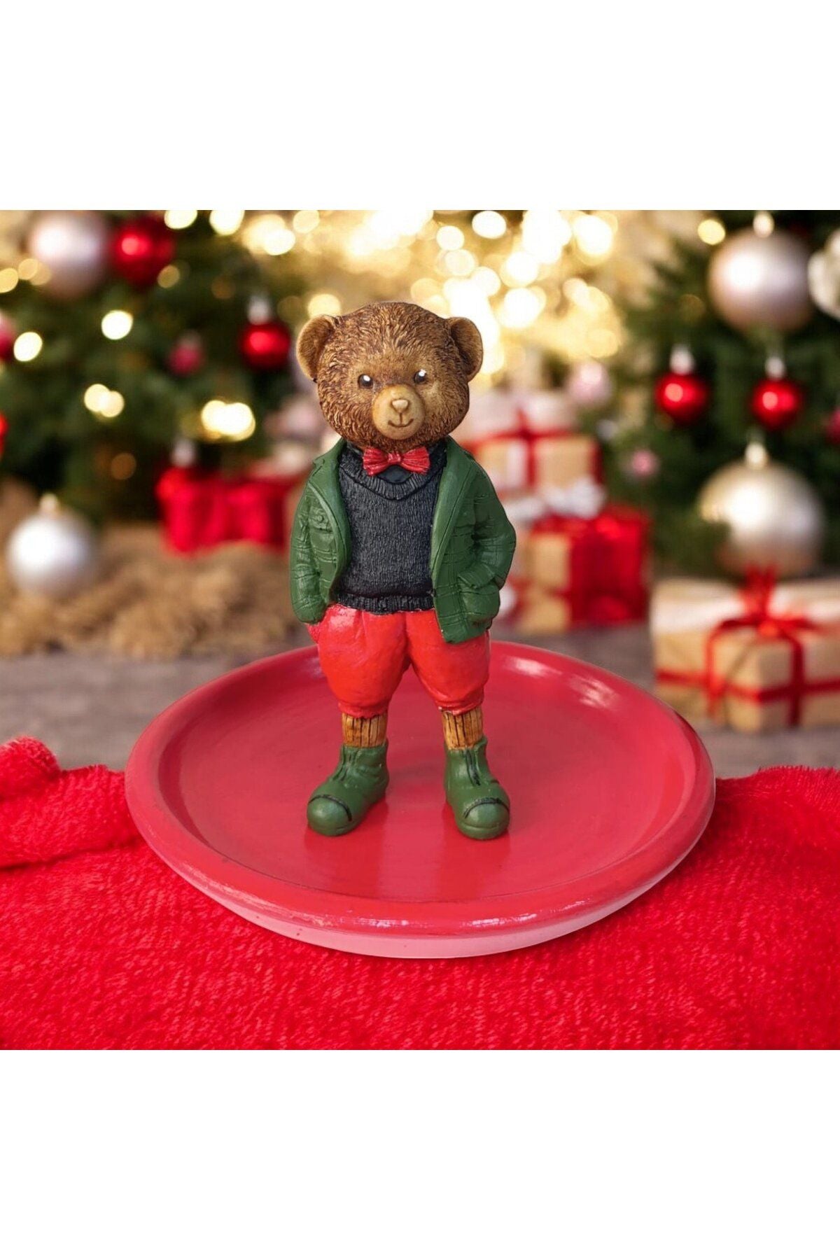 Teddy Bear Ralph L Snack - Breakfast - Coffee - Fruit Presentation Plate