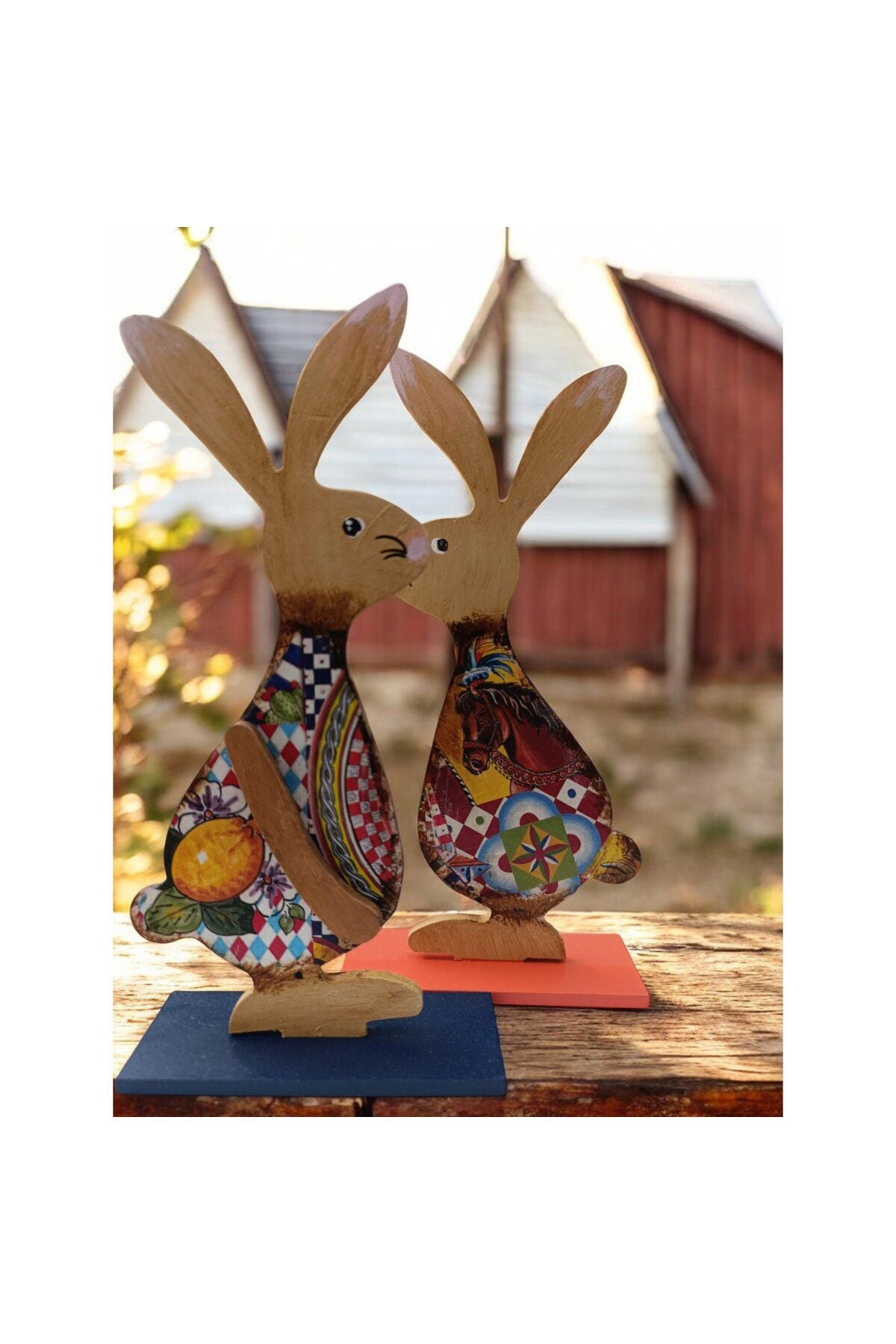 Wooden Rabbit Family, Rabbit Table Presentation, Children's Room Decor, Decorative Object 7