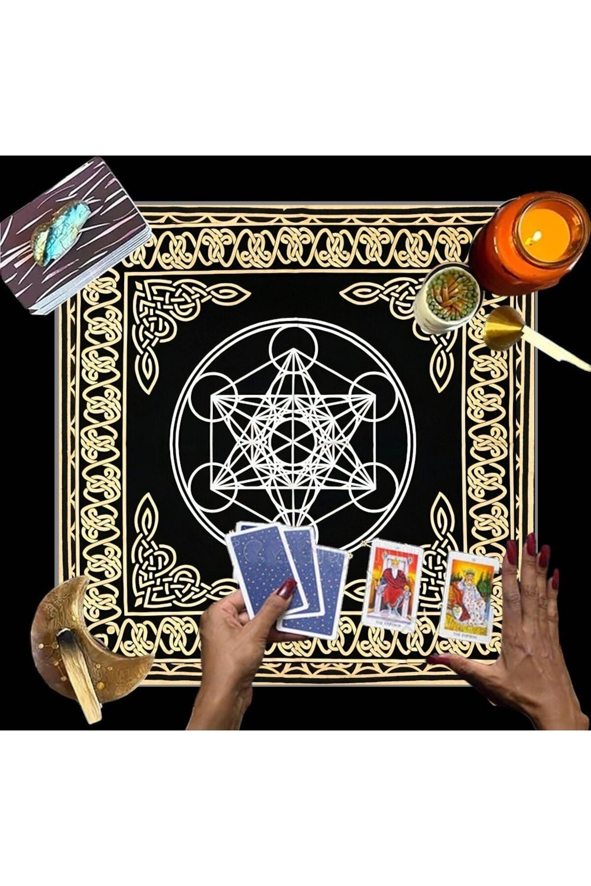 Altar Cloth, Wiccan Supplies, Spiritual Tarot Cloth Astrology Tarot Wall Decor, Sacred Cloth