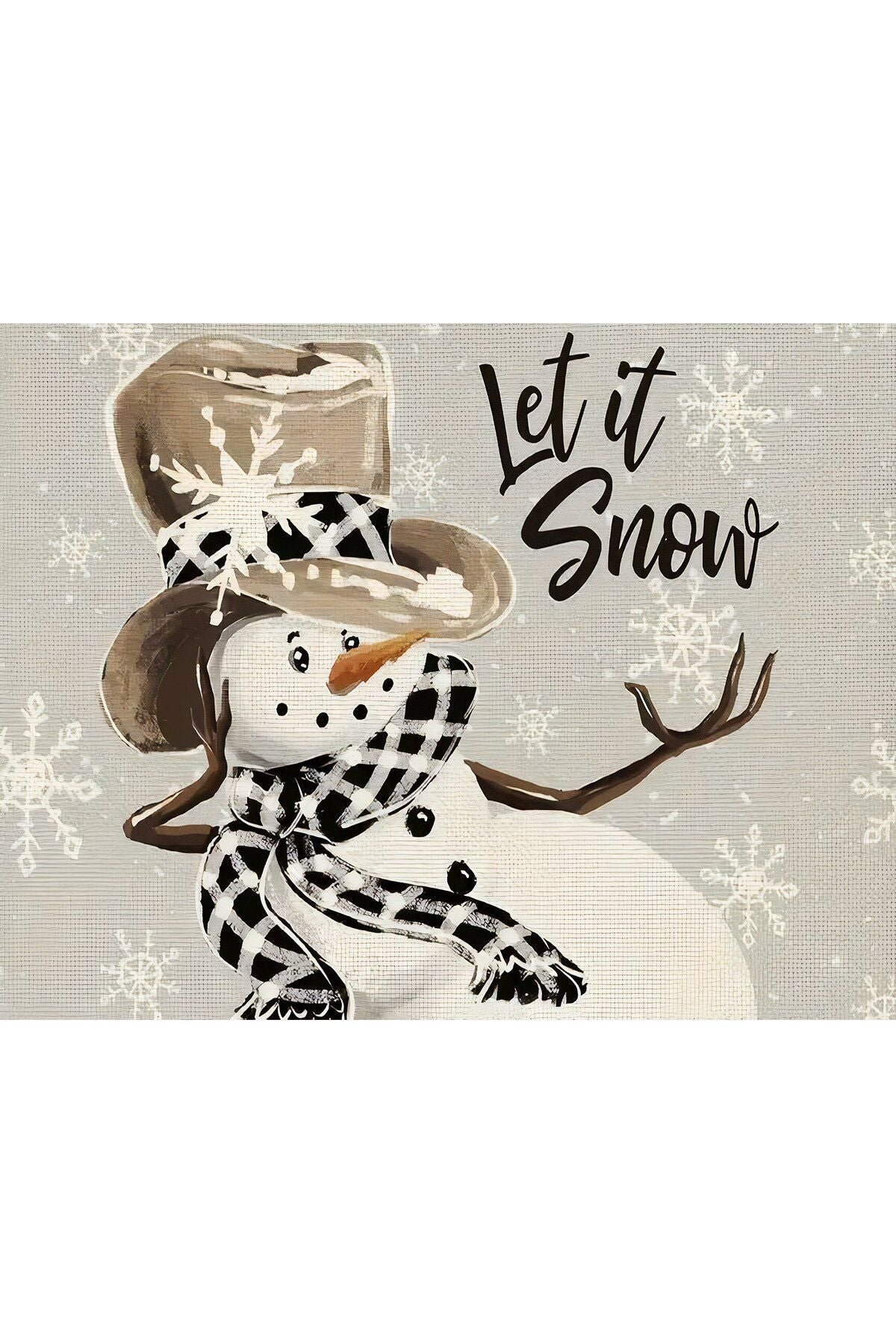 Let it Snow Snowman Patterned Placemat Rectangle 35 x 50 cm