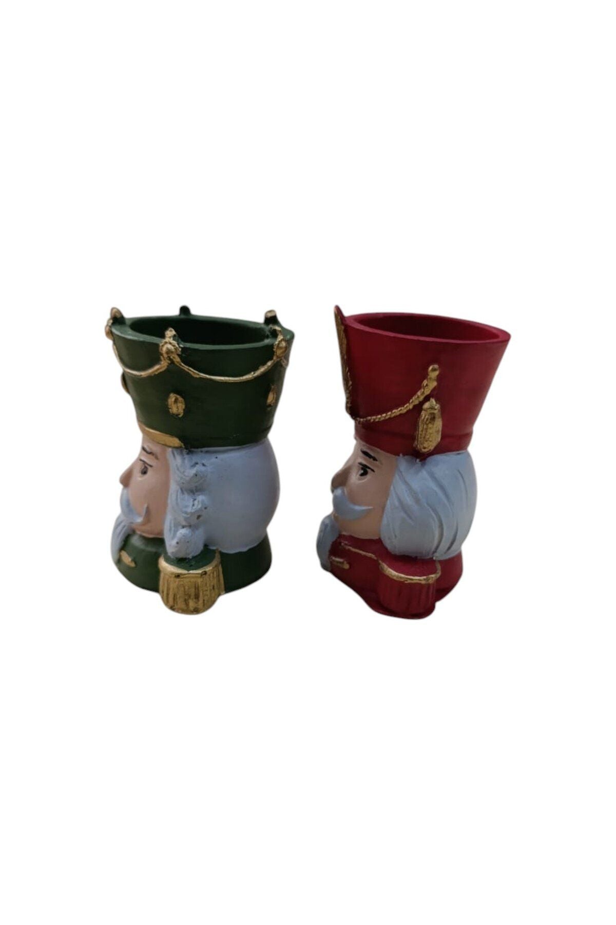 2'li Kurşun asker- Nutcracker - Fındıkkıran Mumluk Kırmızı Yeşil