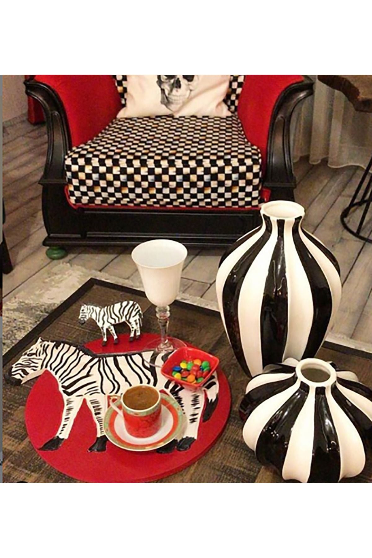 Zebra Wooden Service Plate - American Service - Under Plate