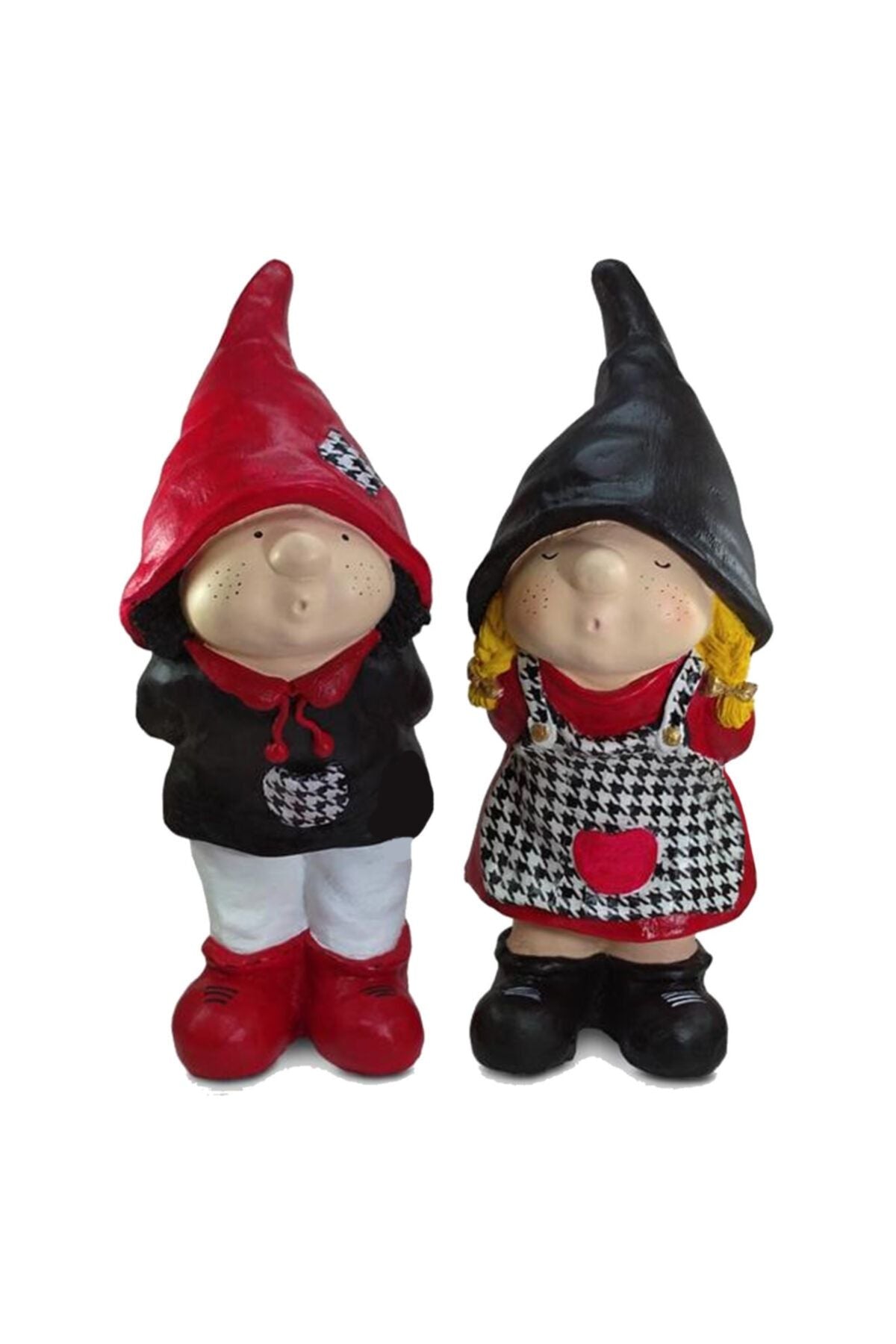 Dwarf Statue Set (2 PIECES) Red Black (43X20CM)