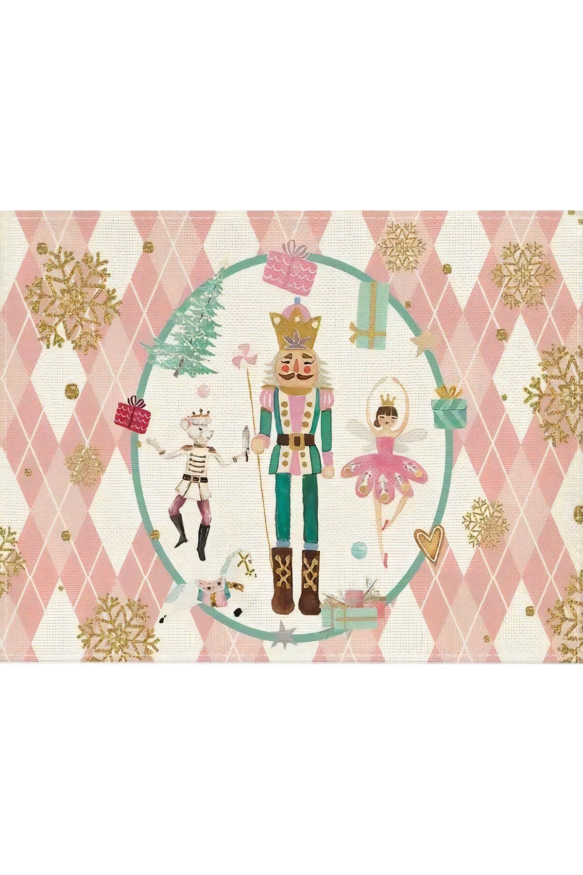 Nutcracker ve Balerin Desenli Amerikan Servisi Dikdörtgen 35 x 50 cm