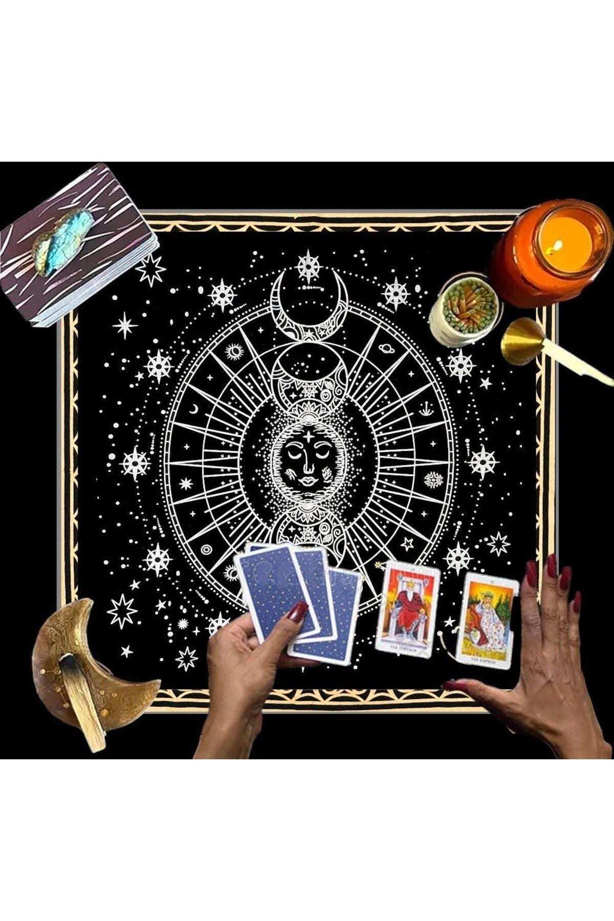 Altar Cloth, Wiccan Supplies, Spiritual Tarot Cloth Astrology Tarot Wall Decor, Sacred Cloth