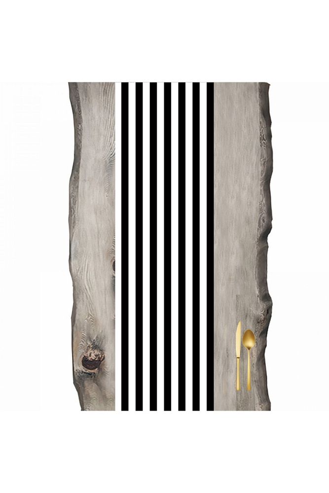 Black and White Striped Ranır - Runner