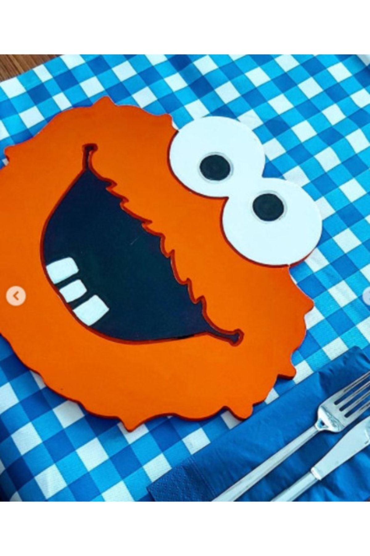 Cookie Monster (ORANGE) Wooden Service Plate - American Service