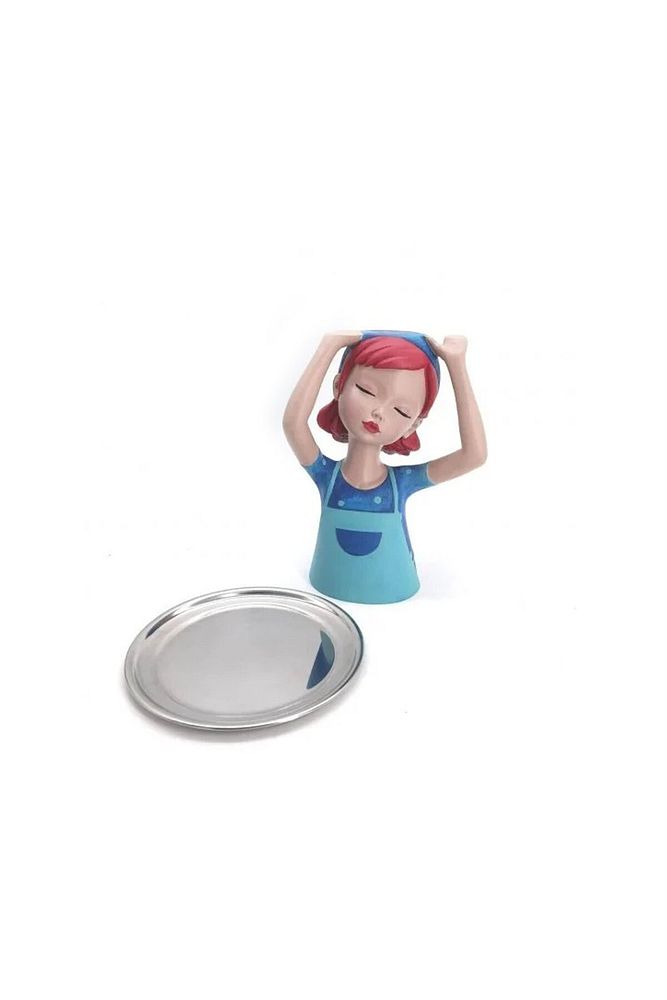 Girl with Tray Presentation Statue (Blue)