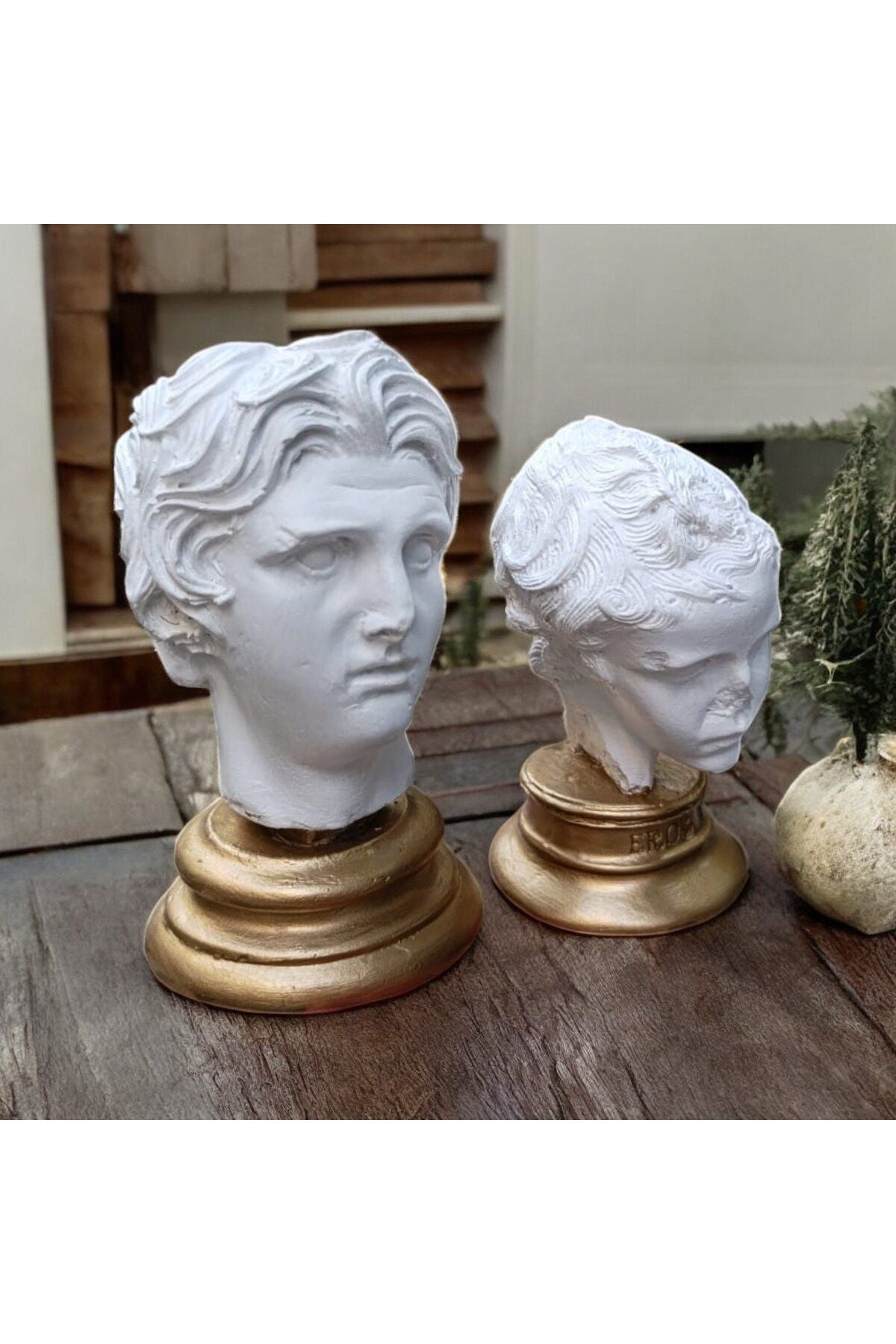 2-Piece Mythological Minimal Bust, Figure, Figurine, Eros