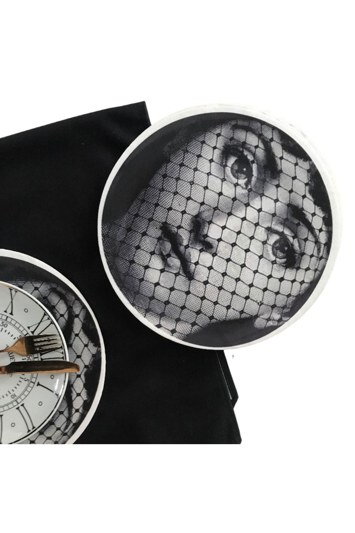 Fornasetti Peçeli Kız 2 Adet Kış Supla, Kumaş - Içi Ahşaplı Supla