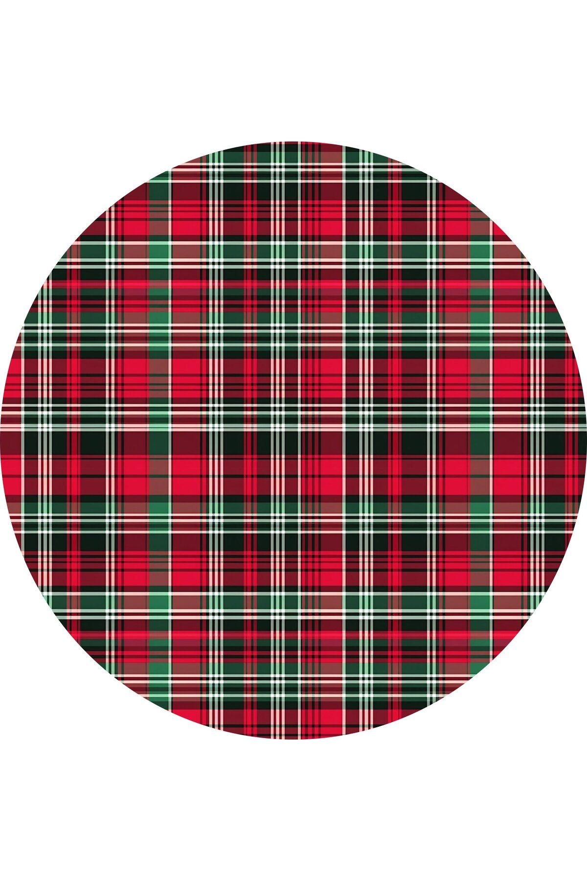 Yılbaşı Çam Ağacı Örtüsü İskoç, Tartan, Ekoseli