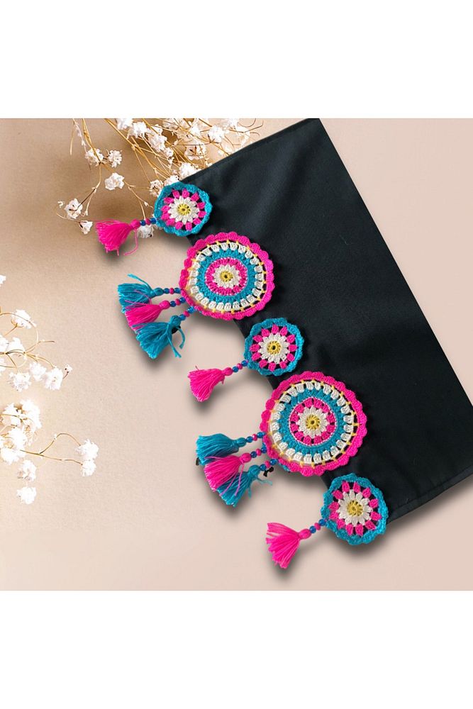 Handmade Runner, Crochet Runner - Ranir, M13, Fuchsia Turquoise