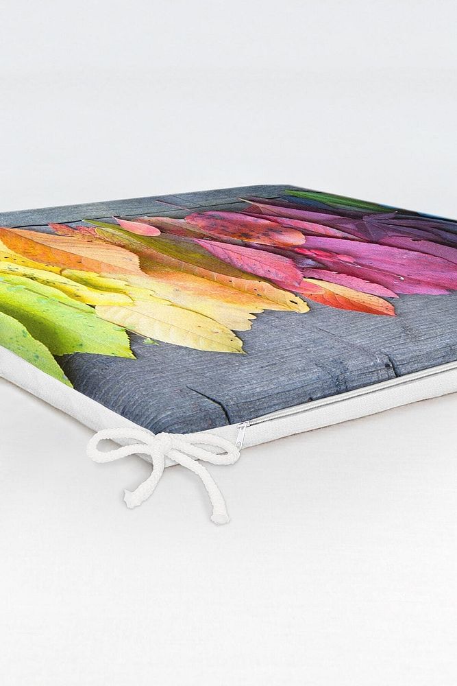 Rainbow LGBT Leaf Patterned Chair Cushion