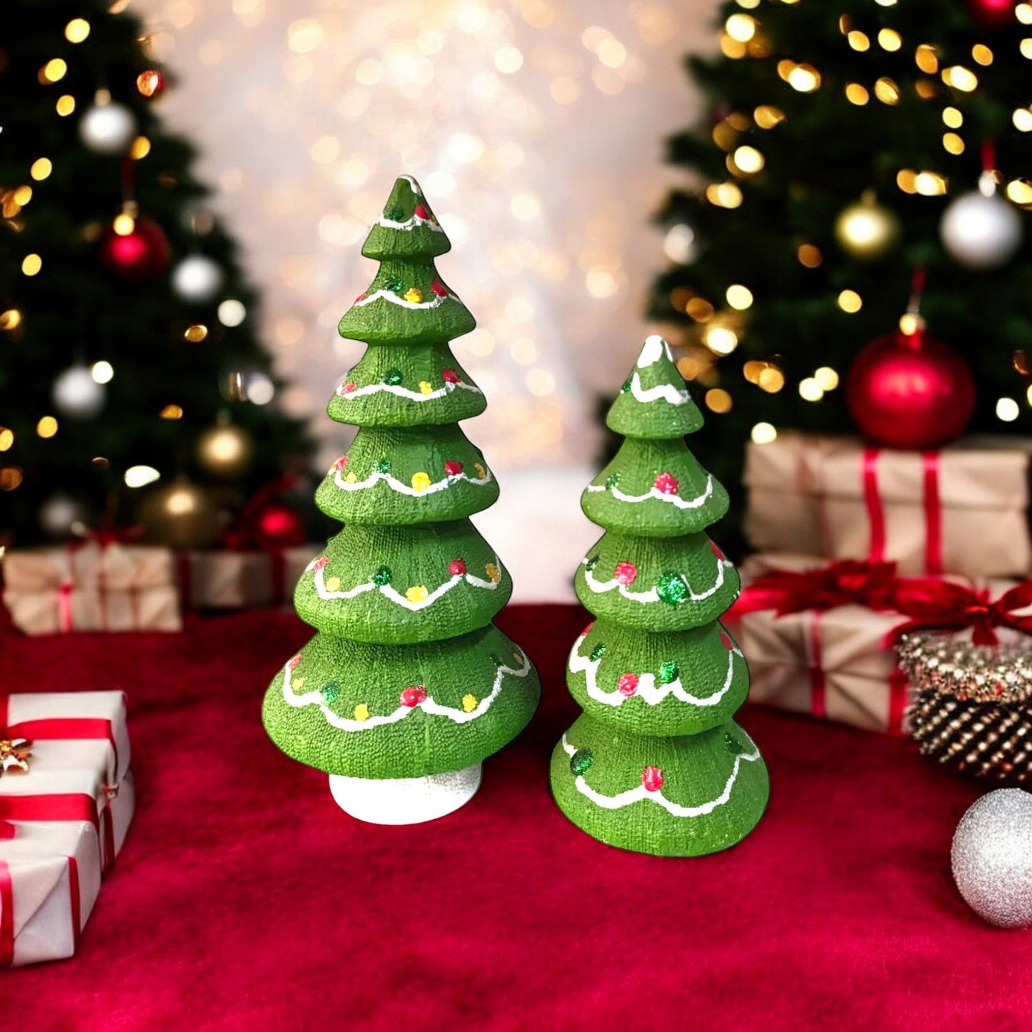 2-Piece Pine Tree New Year, Xmas, Christmas 17 cm