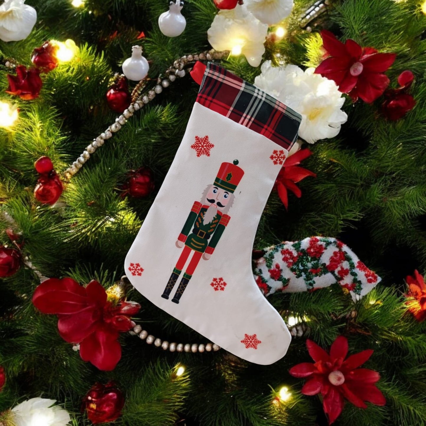 40 cm New Year & Christmas Patterned Decorative Gift Bag, Christmas Stocking, Christmas Ornament, Fireplace Ornament, Christmas Tree Ornament