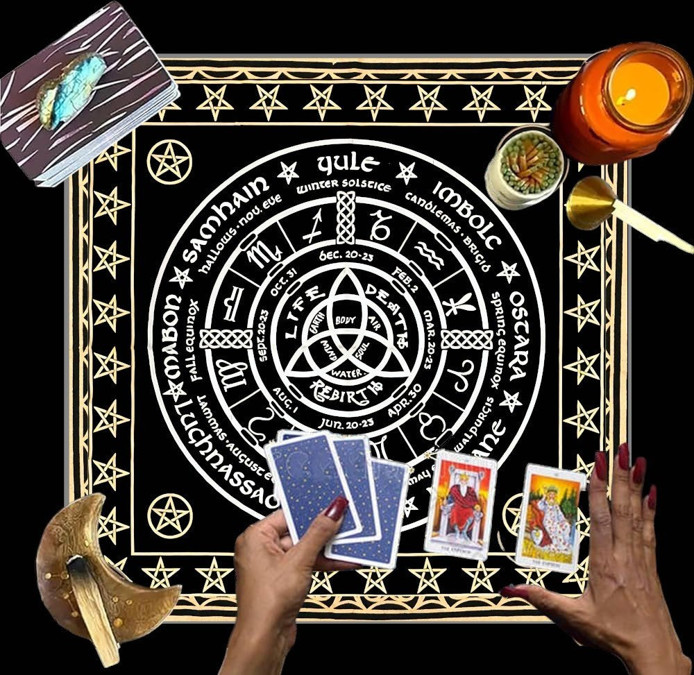 Altar Cloth, Wiccan Supplies, Spiritual Tarot Cloth Astrology Tarot Wall Decor, Sacred Cloth