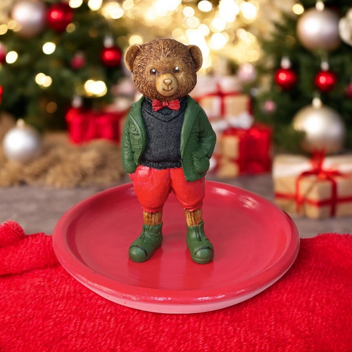 Teddy Bear Ralph L Snack - Breakfast - Coffee - Fruit Presentation Plate