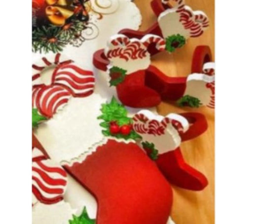 Sock Napkin Ring &amp; Napkin Ring 2 Pieces
