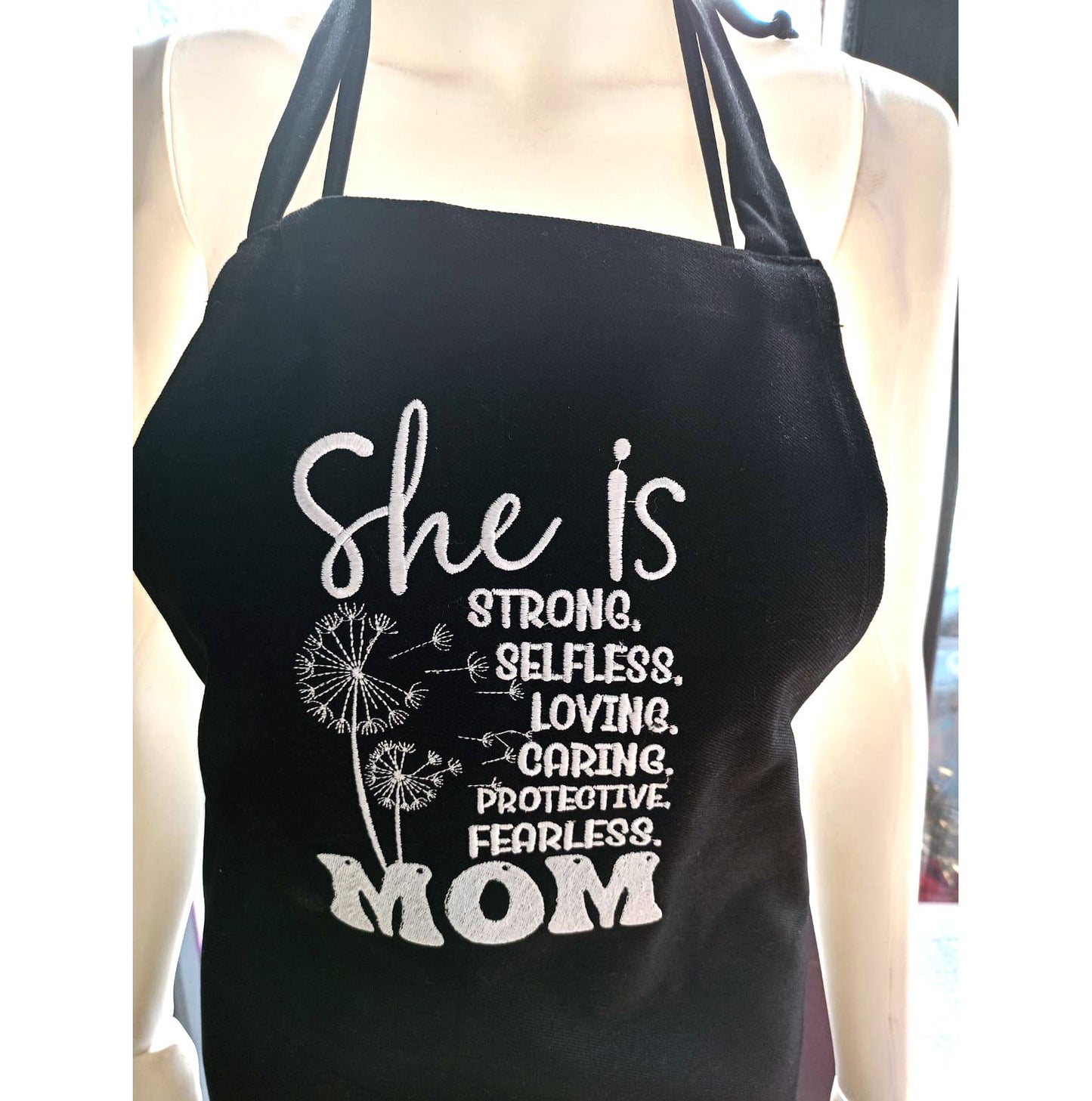 My Mother Black Linen Chef Kitchen Apron