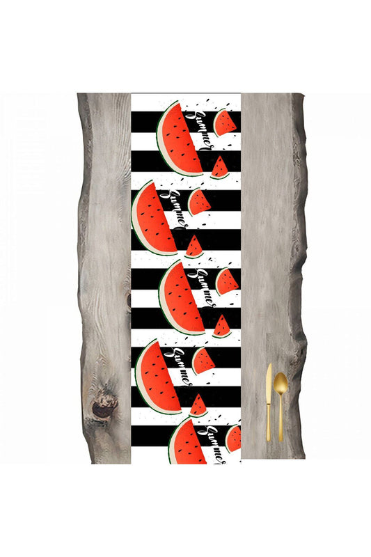 Black and White Stripes Watermelon Ranir - Runner