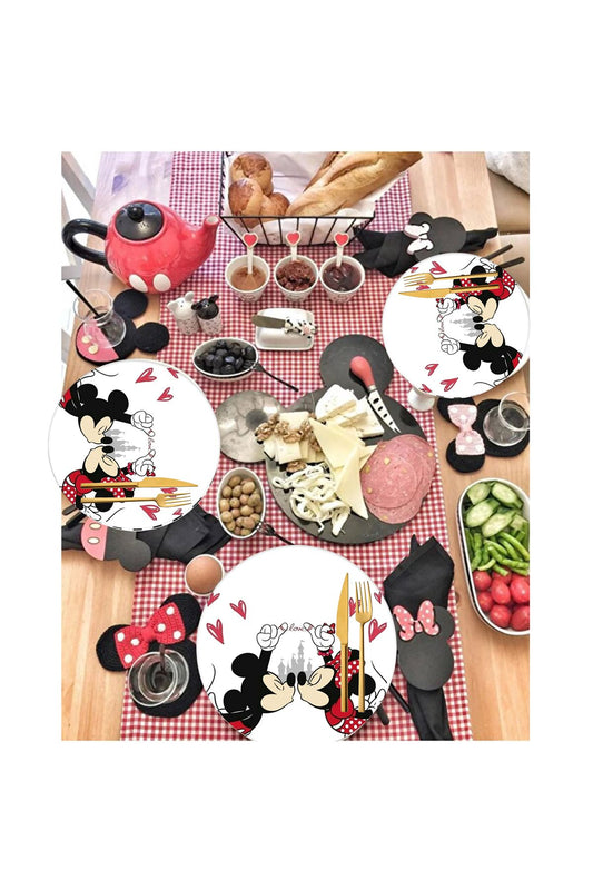 Minnie Mickey Mouse 2 Adet Supla, Kumaş - Içi Ahşaplı Supla - Amerikan Servis