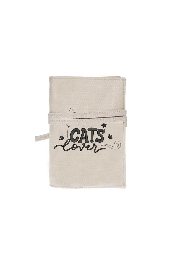 Cats Lover Embroidered Book - Tablet - Ebook Bag / Case