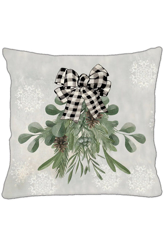 Yılbaşı, Christmas, Kış, Winter Ekoseli Seri Kurdele No:1 Kırlent - Kırlent Kılıfı