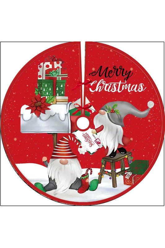 Yılbaşı Çam Ağacı Örtüsü Gnomelar hediyeleriyle Christmas hazırlığı