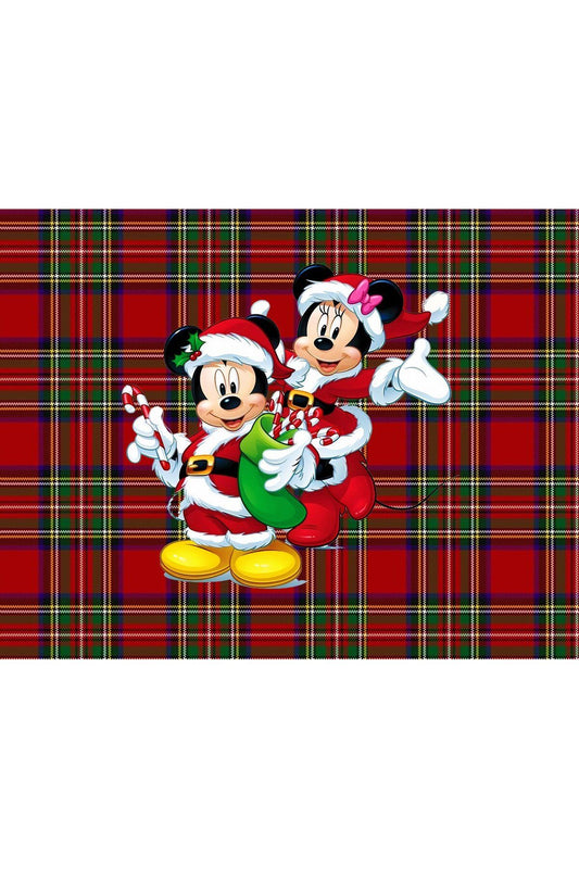 Minnie Ve Mickey Mouse Desenli Amerikan Servisi Dikdörtgen 35 x 50 cm