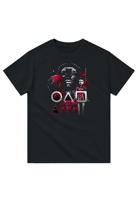 Squid Kısa kollu bisiklet yaka t-shirt