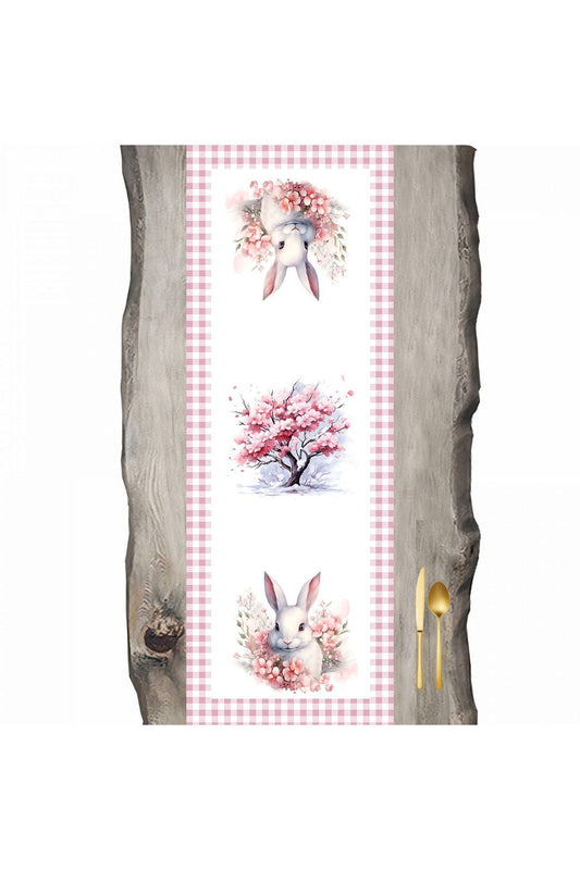 Rabbit Pink Gingham Framed Special Pattern Runner - Runner