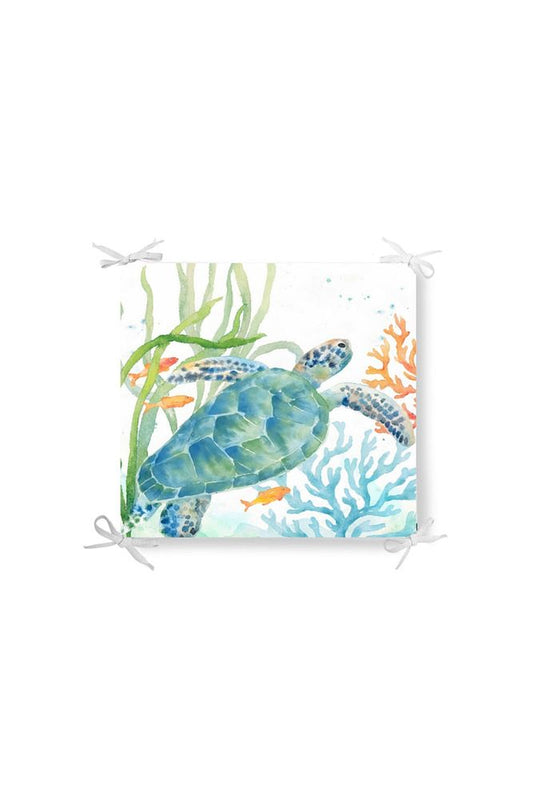Tropical Sea Turtle Zippered Chair Cushion