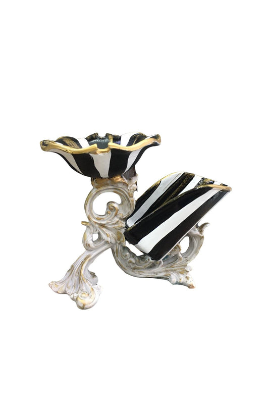Wine Rack Black and White Stripes (26X22CM)