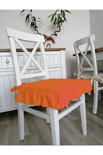 Ruffle Liquid &amp; Stain Repellent Scandinavian Chair Cushion Cinnamon Tile