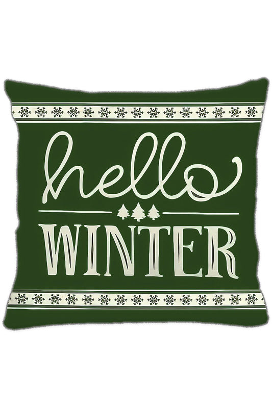 Yılbaşı, Christmas, Kış, Winter Snow Serisi Hello Winter No:2 Kırlent - Kırlent Kılıfı
