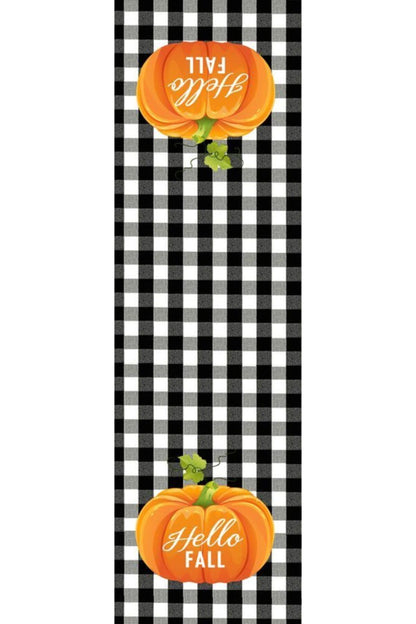 Pumpkin Runner on Plaid Pattern