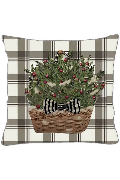 Yılbaşı, Christmas, Kış, Winter Ekoseli Seri Sepet No:4 Kırlent - Kırlent Kılıfı