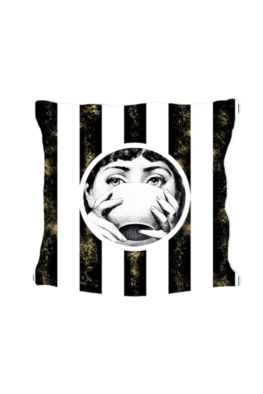Fornasetti Altın Serisi Yastık & Kırlent& Kırlent Kılıfı Model 4