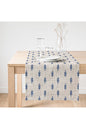 Pine Tree Motif Runner on Denim Background