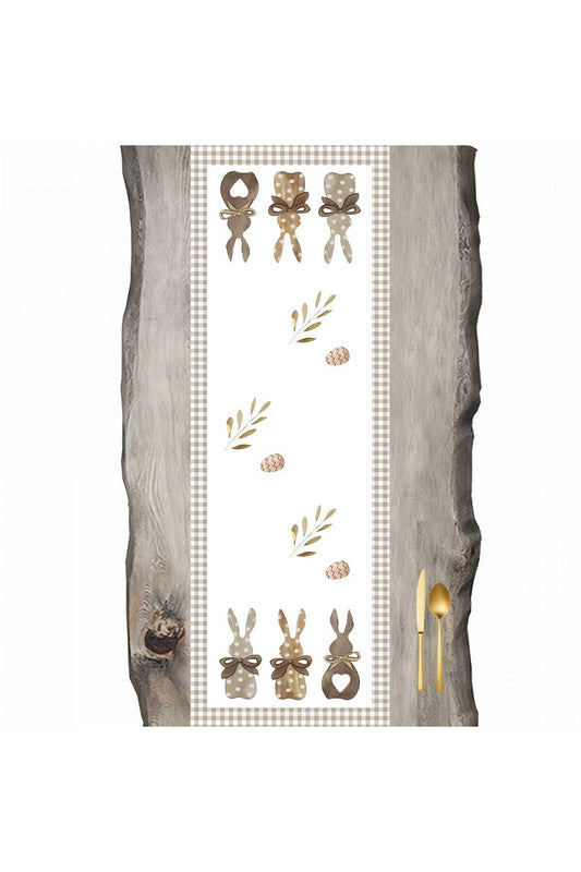 Rabbit Mink Gingham Framed Special Pattern Runner - Runner