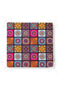 Checkered Ethnic Patterned Zippered Chair Cushion