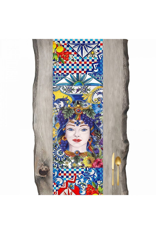 Baci Milano Blue Special Pattern Runner - Runner