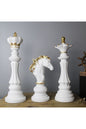Decorative Chess Set (Giant Size) Set of 3 White Figurines - Decor