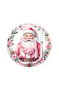 Santa Claus Christmas 2 Pieces Winter Plate, Fabric - Wooden Plate Inside