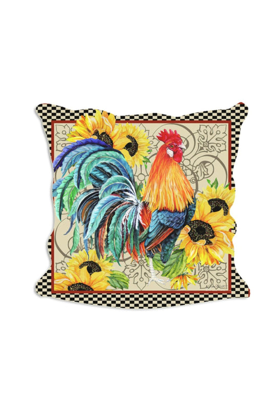 Country Farm Horozlar Ve Ayçiçekleri Seri No : 4 Yastık & Kırlent & Kırlent Kılıfı